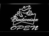 Budweiser Frog Beer OPEN Bar LED Sign - White - TheLedHeroes