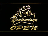 Budweiser Frog Beer OPEN Bar LED Sign - Multicolor - TheLedHeroes