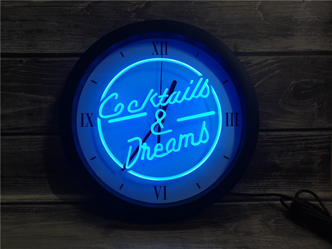 Cocktails & Dreams LED Wall Clock - Multicolor - TheLedHeroes