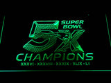 FREE New England Patriots 5X Superbowl Champions LED Sign - Green - TheLedHeroes