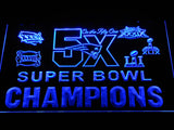 FREE New England Patriots 5X Superbowl Champions (2) LED Sign - Blue - TheLedHeroes