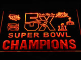 FREE New England Patriots 5X Superbowl Champions (2) LED Sign - Orange - TheLedHeroes