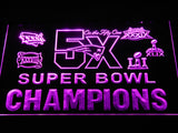 FREE New England Patriots 5X Superbowl Champions (2) LED Sign - Purple - TheLedHeroes