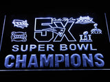 FREE New England Patriots 5X Superbowl Champions (2) LED Sign - White - TheLedHeroes