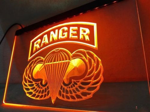 US Army Ranger Parawings LED Sign - Orange - TheLedHeroes