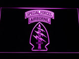 Special Forces Airborne LED Neon Sign USB - Purple - TheLedHeroes