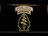 Special Forces Airborne LED Neon Sign USB - Yellow - TheLedHeroes