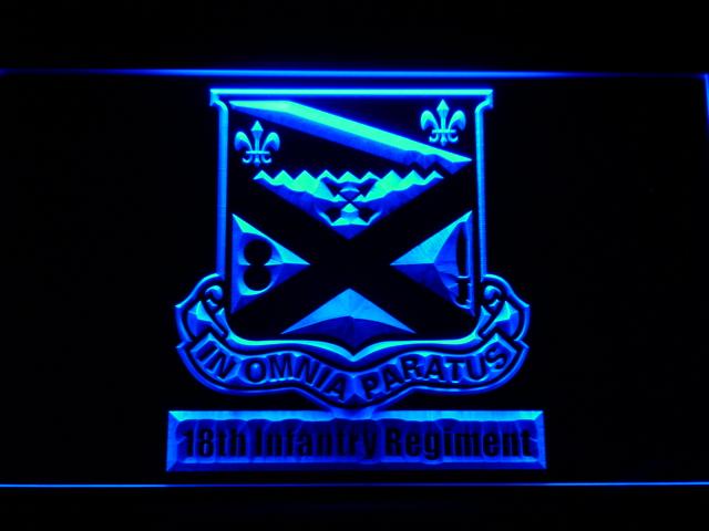 18th Infantry Regiment LED Neon Sign Electrical - Blue - TheLedHeroes