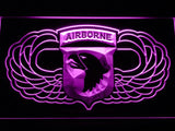 101st Airborne Division (2) LED Neon Sign USB - Purple - TheLedHeroes