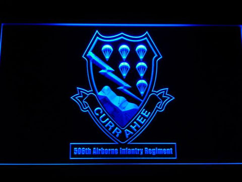 506th Airborne Infantry Regiment LED Neon Sign Electrical - Blue - TheLedHeroes