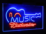 Budweiser Music Guitar Dual Color LED Sign - Normal Size (12x8.5in) - TheLedHeroes