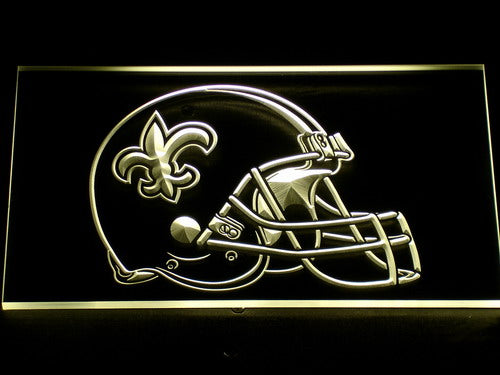 FREE New Orleans Saints Helmet LED Sign - Yellow - TheLedHeroes