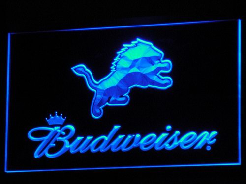 FREE Detroit Lions Budweiser LED Sign - Blue - TheLedHeroes