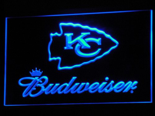 Kansas City Chiefs Budweiser LED Sign - Blue - TheLedHeroes