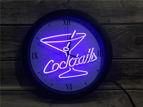 Cocktails LED Wall Clock - Multicolor - TheLedHeroes