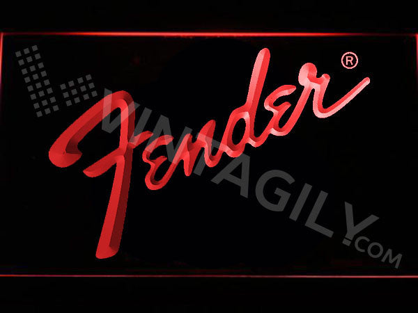 FREE Fender LED Sign - Red - TheLedHeroes