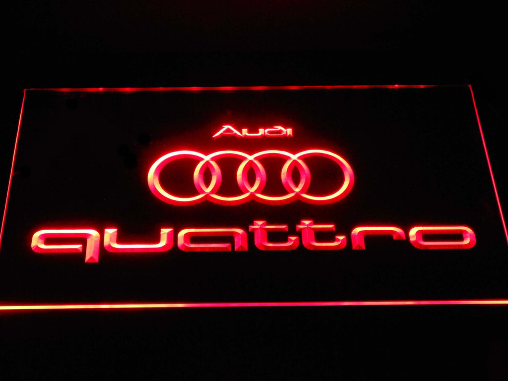 Audi Quattro LED Neon Sign USB - Red - TheLedHeroes