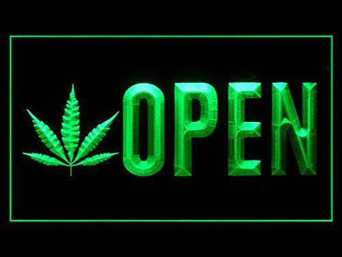 FREE Open Marijuana LED Sign - Green - TheLedHeroes