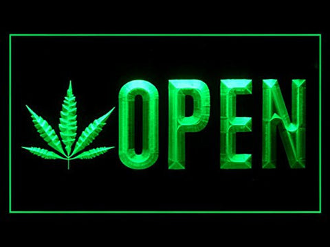 Open Marijuana LED Sign - Green - TheLedHeroes