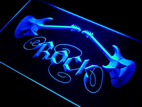 Guitar Rock LED Sign - Blue - TheLedHeroes
