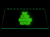 Dota Eat Sleep Rampage Repeat LED Sign - Green - TheLedHeroes