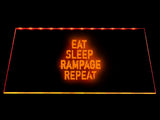 Dota Eat Sleep Rampage Repeat LED Sign - Orange - TheLedHeroes
