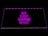 Dota Eat Sleep Rampage Repeat LED Sign - Purple - TheLedHeroes