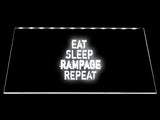 Dota Eat Sleep Rampage Repeat LED Sign - White - TheLedHeroes