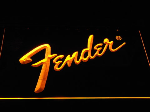 FREE Fender LED Sign - Yellow - TheLedHeroes