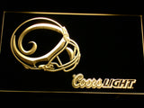 FREE Los Angeles Rams Coors Light LED Sign - Yellow - TheLedHeroes