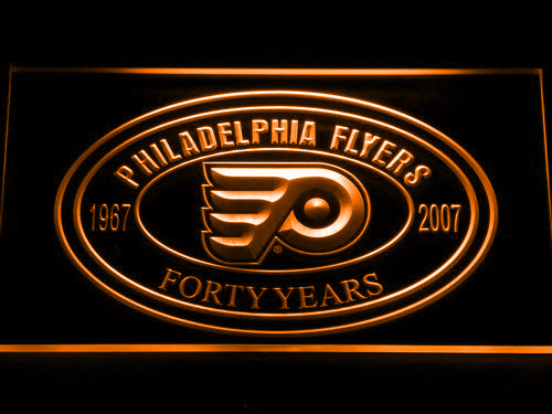 FREE Philadelphia Flyers 40th Anniversary LED Sign - Orange - TheLedHeroes