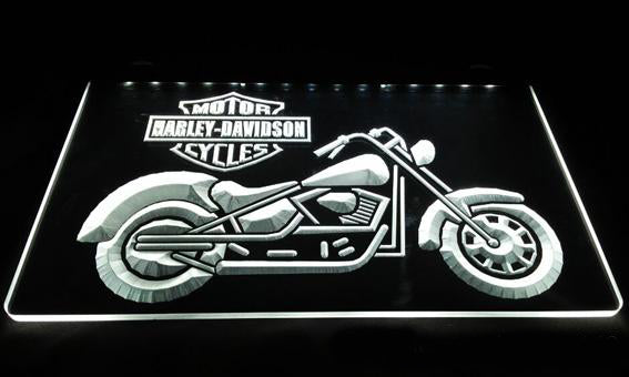 FREE Harley Davidson Motorbike LED Sign - White - TheLedHeroes