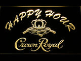 Crown Royal Happy Hour LED Neon Sign Electrical - Yellow - TheLedHeroes