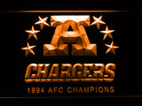 San Diego Chargers 1994 AFC Champions LED Sign - Orange - TheLedHeroes