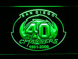 San Diego Chargers 40th Anniversary LED Sign - Green - TheLedHeroes