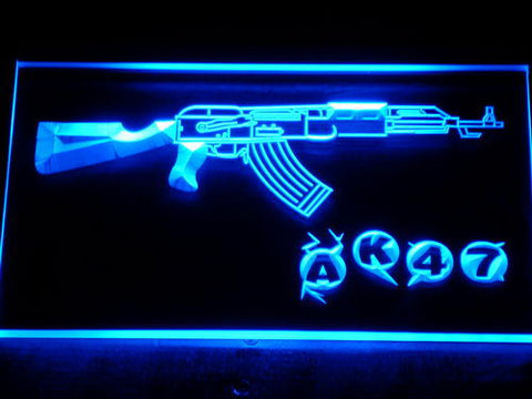 AK47 USSR Kalashnikov Airsoft LED Sign - Blue - TheLedHeroes
