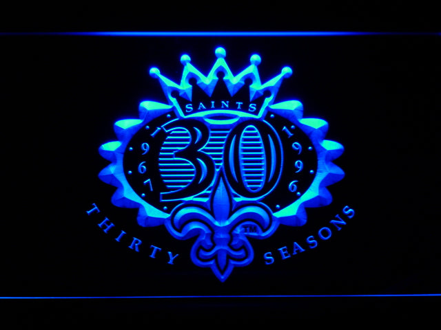 New Orleans Saints 30th Anniversary LED Sign - Blue - TheLedHeroes