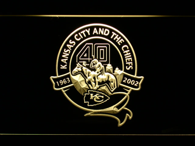 FREE Kansas City Chiefs 40th Anniversary LED Sign - Yellow - TheLedHeroes