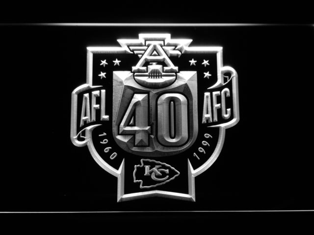 FREE Kansas City Chiefs 40th Anniversary AFL/AFC LED Sign - White - TheLedHeroes