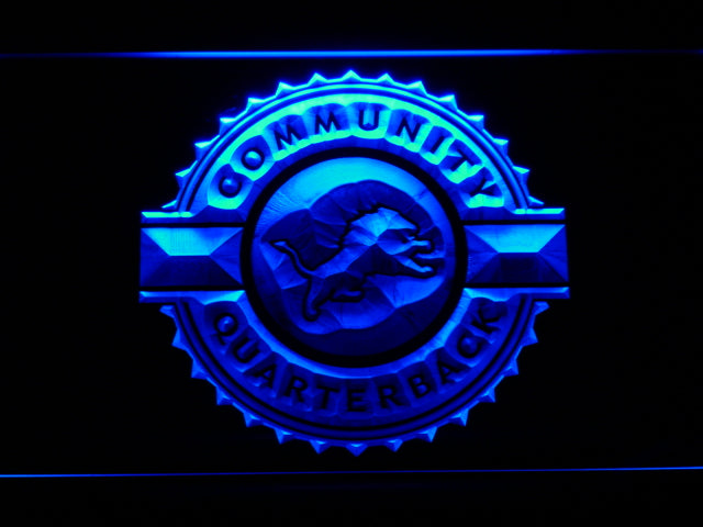 Detroit Lions Community Quarterback LED Sign - Blue - TheLedHeroes