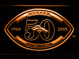 Denver Broncos 50th Anniversary LED Sign - Orange - TheLedHeroes
