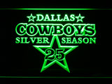 FREE Dallas Cowboys Silver Season 25 LED Sign - Green - TheLedHeroes