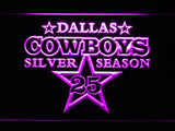 FREE Dallas Cowboys Silver Season 25 LED Sign - Purple - TheLedHeroes