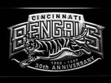Cincinnati Bengals 30th Anniversary LED Neon Sign USB - White - TheLedHeroes