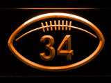 Chicago Bears #34 Walter Payton LED Neon Sign USB - Orange - TheLedHeroes