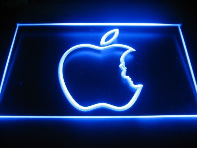 FREE Apple Logo Steve Jobs LED Sign - Blue - TheLedHeroes