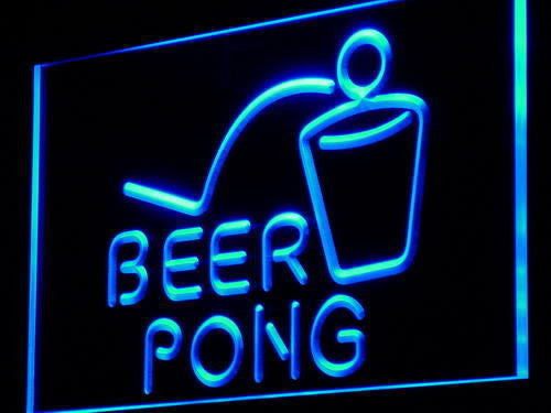 Beer Pong Bar Pub Club Game LED Sign - Blue - TheLedHeroes