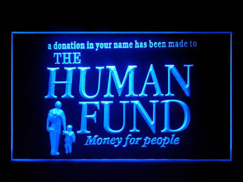 Human Fund Seinfeld LED Sign - Blue - TheLedHeroes