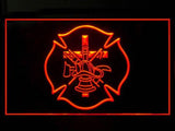 Firefighter Fire Helmet AXE Ladder LED Sign - Orange - TheLedHeroes