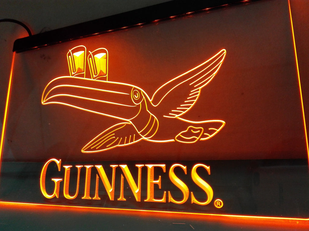 Guinness Toucan Beer Bar Pub Club LED Sign - Orange - TheLedHeroes
